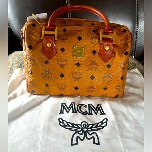 MCM Boston hand bag w/ MCM dust bag satchel Purse